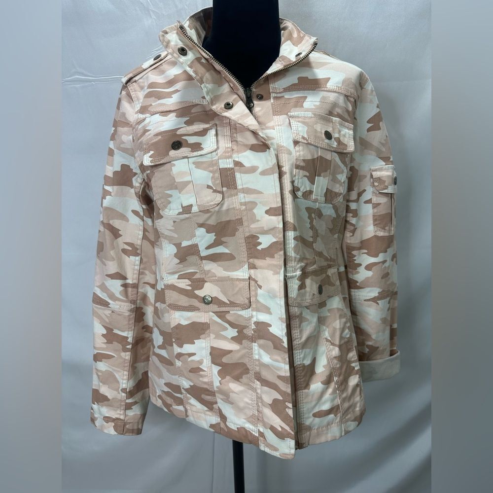 Harper Liv Pink and White Camo Utility Jacket Jacket L - Picture 2 of 10